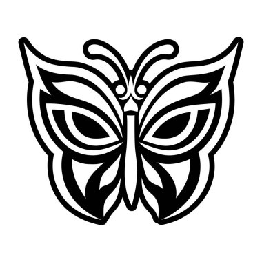 Kelebek ikonu. Beyaz arkaplanda izole edilmiş web tasarımı için kelebek vektör simgesinin özet çizimi