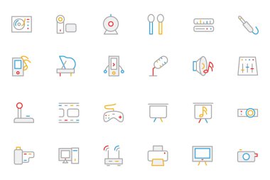 Music Colored Outline Vector Icons 4