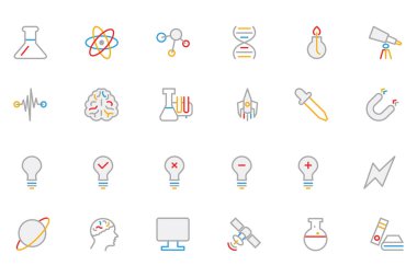 Science Colored Outline Vector Icon 1