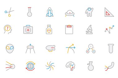 Science Colored Outline Vector Icon 4
