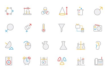 Science Colored Outline Vector Icon 3