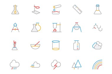 Science Colored Outline Vector Icon 6