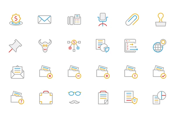 Business and Finance Colored Outline Icons 8 — Stok Vektör