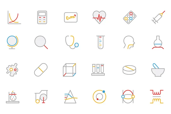 Science Colored Outline Vector Icon 2 — Stok Vektör