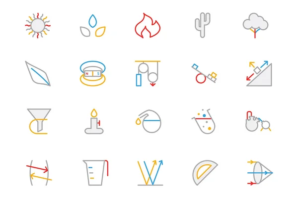 Science Colored Outline Vector Icon 7 — Wektor stockowy