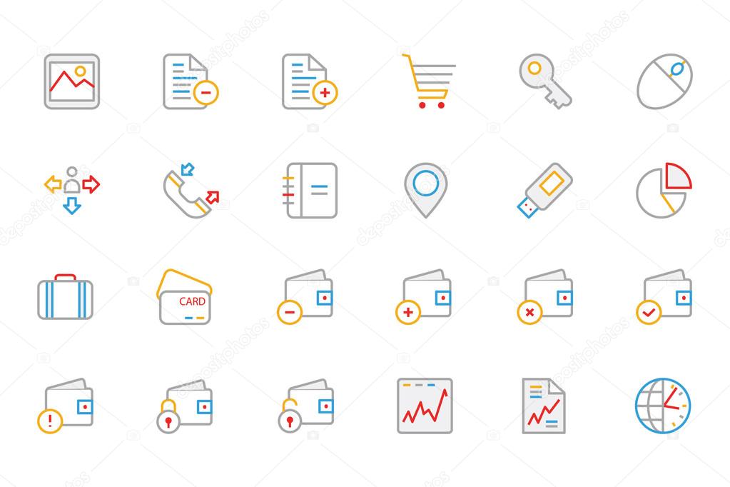 Business and Finance Colored Outline Icons 5