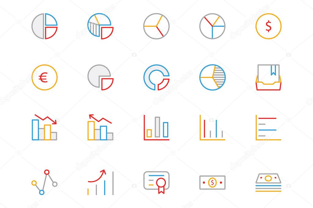 Business and Finance Colored Outline Icons 11