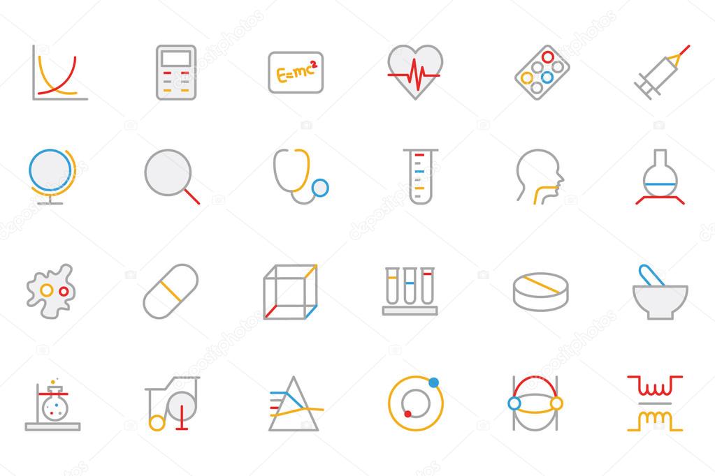 Science Colored Outline Vector Icon 2