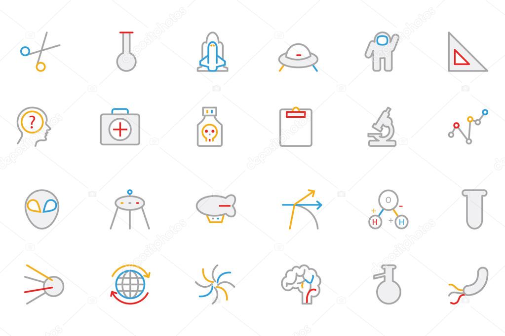 Science Colored Outline Vector Icon 4