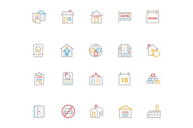 Real Estate Colored Line Icons 4