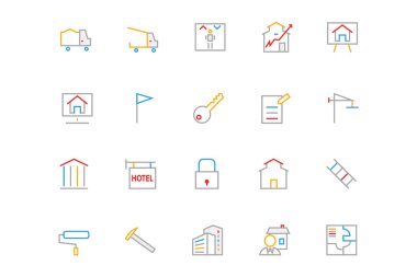 Real Estate Colored Line Icons 3