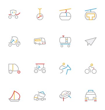 Transport Colored Outline Vector Icons 6 clipart
