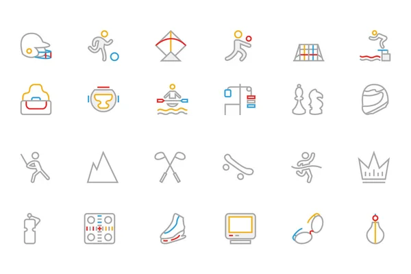 Sports Colored Outline Vector Icons 6 — 图库矢量图片