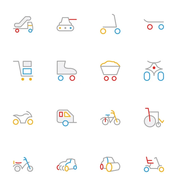 Transporte Esquema de color Vector iconos 5 — Vector de stock