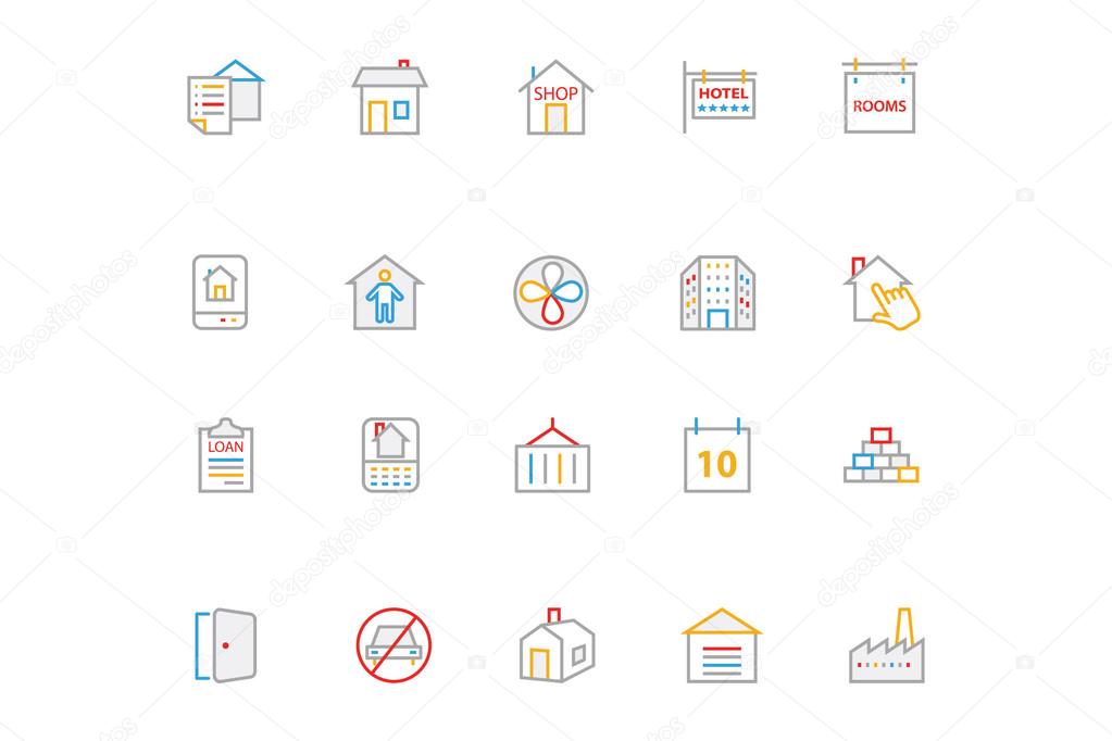 Real Estate Colored Line Icons 4