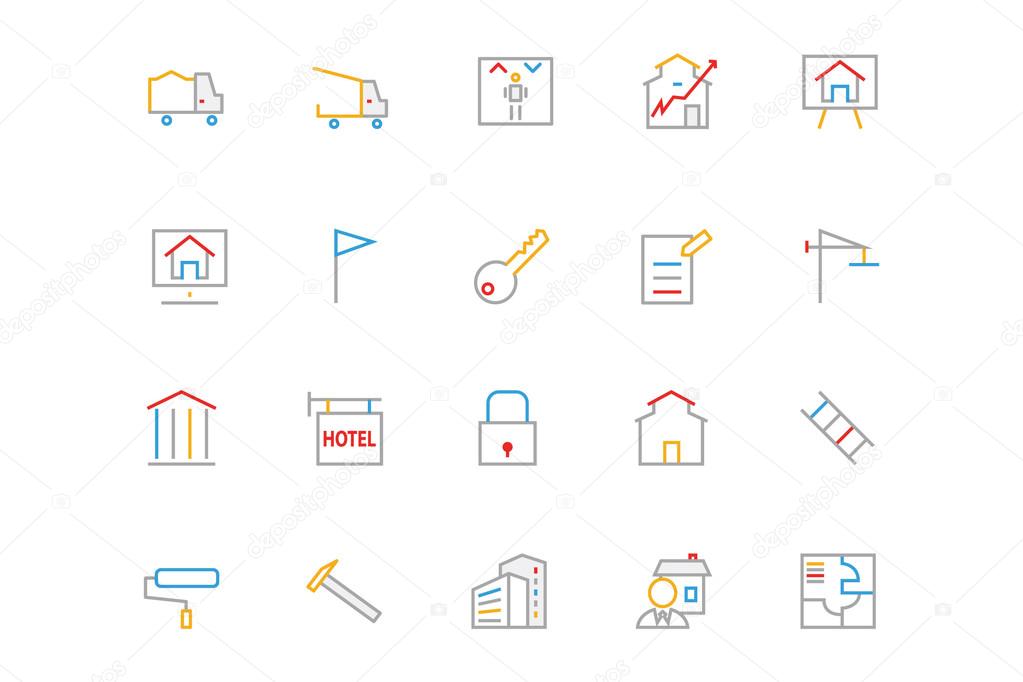Real Estate Colored Line Icons 3