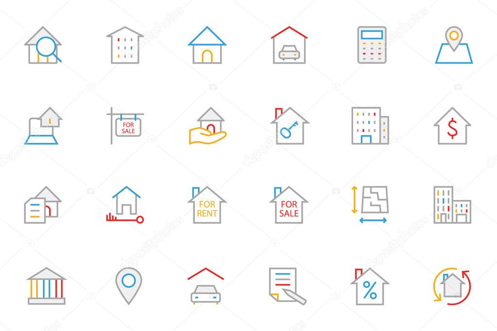 Real Estate Colored Line Icons 1