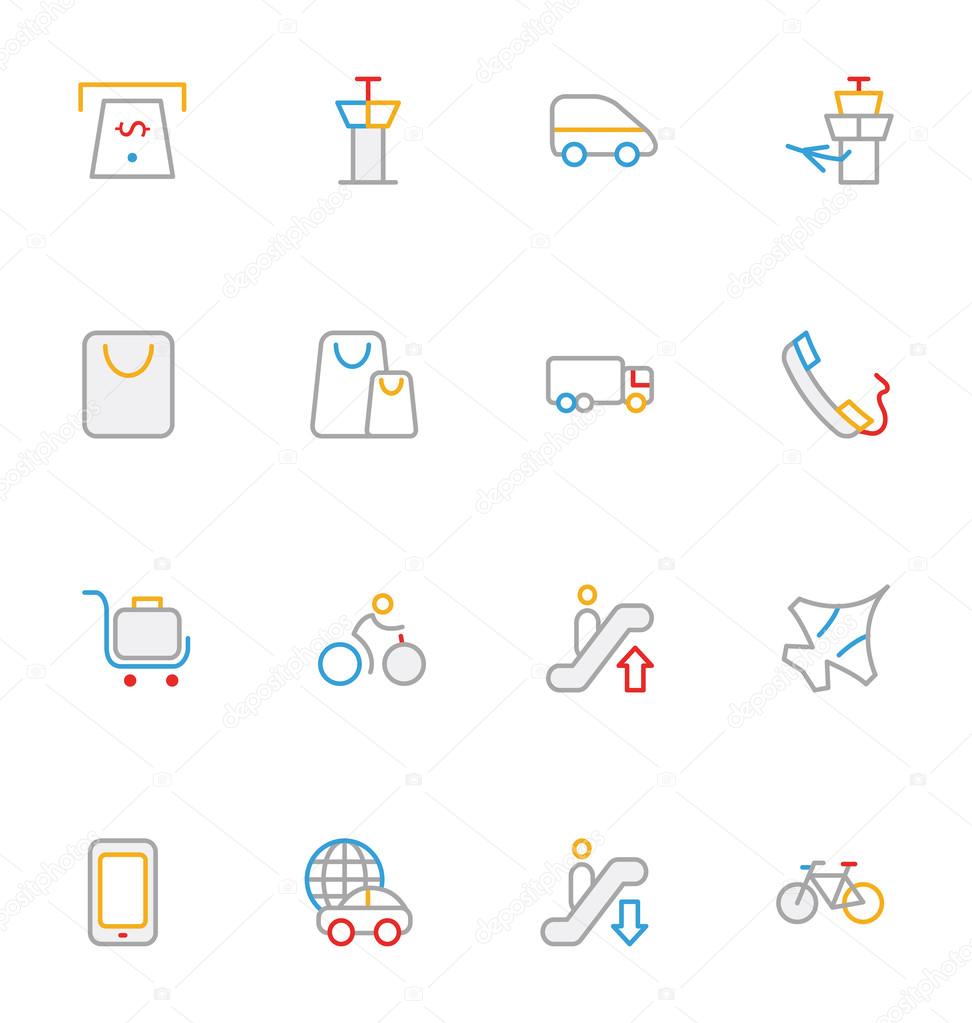 Travel Colored Outline Vector Icons 6