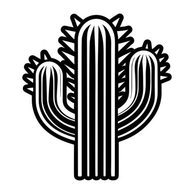 Kaktüs kaktüsü ana hatlı bitki simgesi