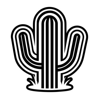 Çöl kaktüsü simgesi, taslak biçimi