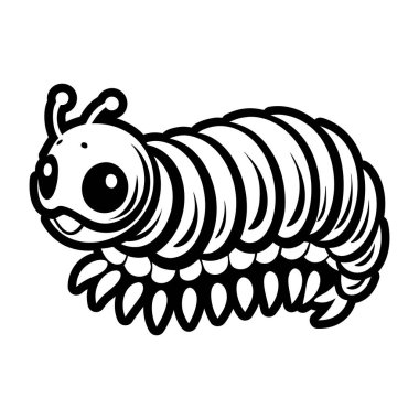 Çizgi film tırtıl simgesi, vektör illüstrasyonu