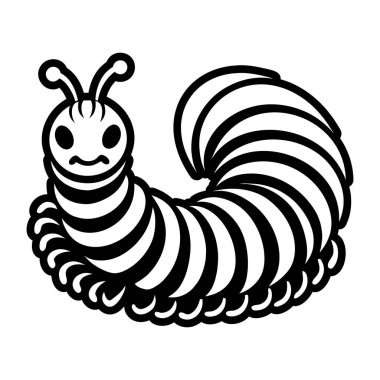 şirin tırtıl çizgi film vektör illüstrasyon grafik tasarımı