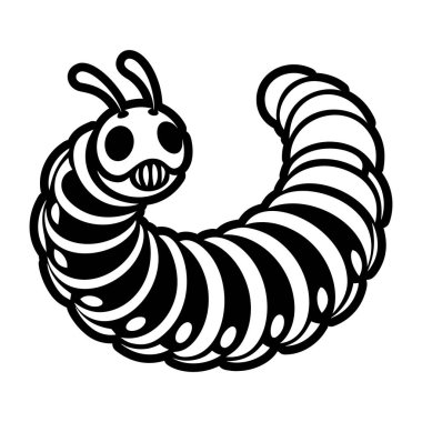 Beyaz arkaplanda karikatür solucanının vektör çizimi.