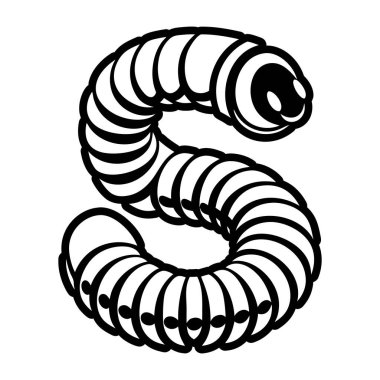 karikatür solucanı, vektör çizimi