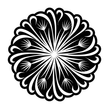Mandala desen siyah ve beyaz