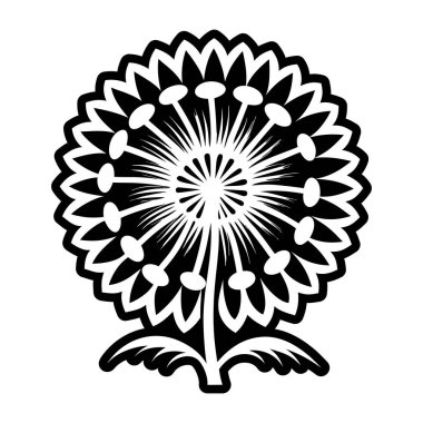 Mandala desen siyah ve beyaz