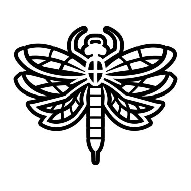 Yusufçuk böceği böcek ikon vektör çizimi tasarımı