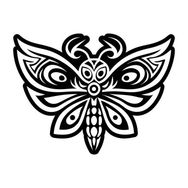 kabile kelebek vektör ikonu. kabile dövme tasarımı