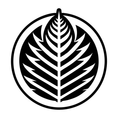 tropikal palmiye yaprağı ikonu vektör illüstrasyon tasarımı