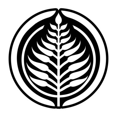 Siyah arkaplanda bir yaprağın vektör çizimi