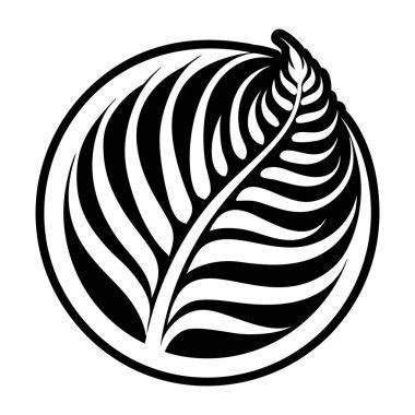 soyut siyah beyaz yaprak, vektör illüstrasyonu