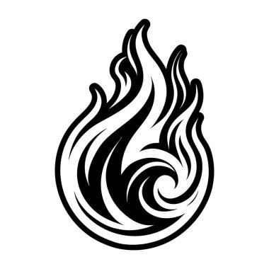 Ateş Alev izole simge vektör çizim tasarlamak