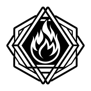 yanan altıgen simgesi, siyah renk biçimi