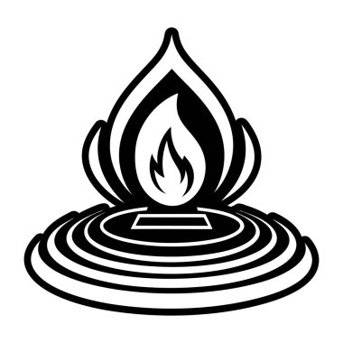 Alev ikonu vektör illüstrasyonu. yanan alev vektör sembolü