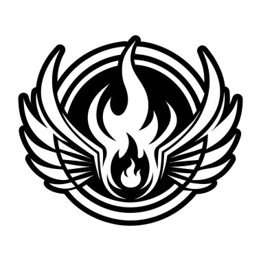 Ateş alevinin siyah beyaz dövme tasarımı