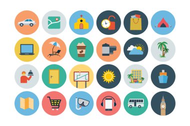 Flat Travel and Tourism Vector Icons 3
