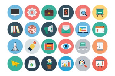 Flat SEO and Marketing Icons 1