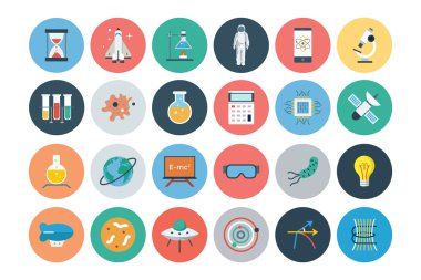 Flat Science and Technology Icons 1