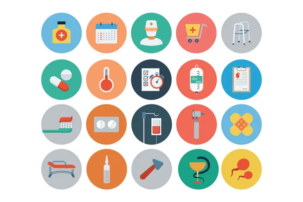 Flat Medical and Health Vector Icons 4 — Stok Vektör