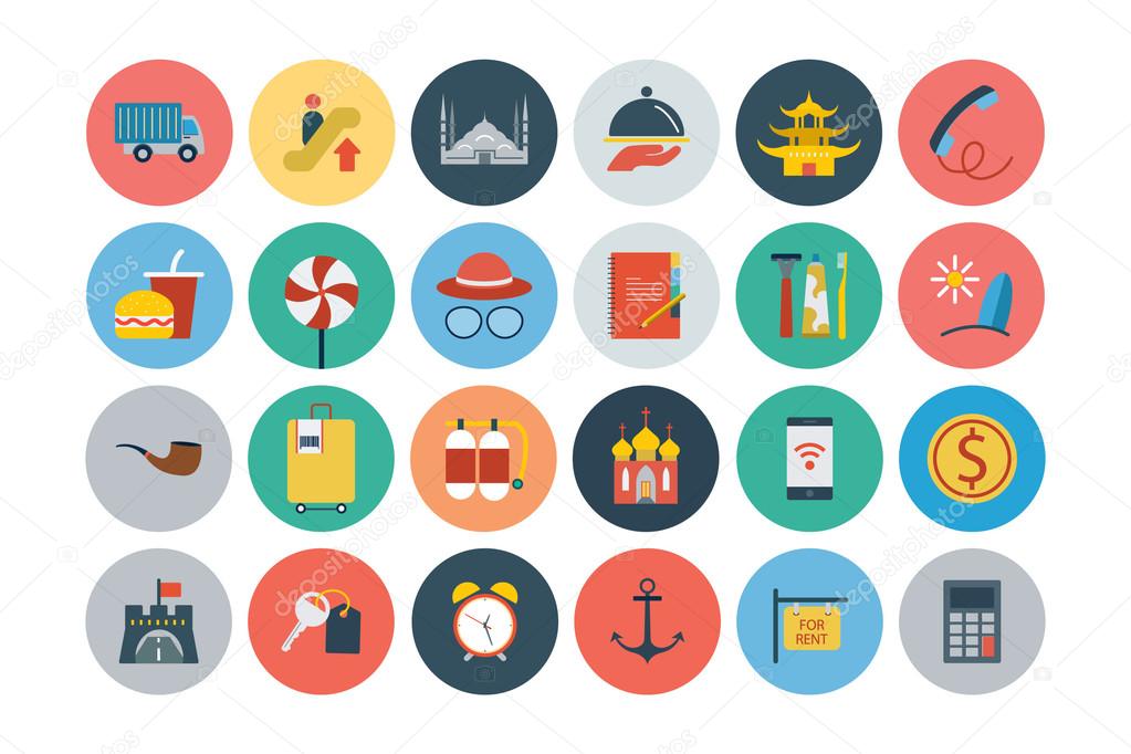 Flat Travel and Tourism Vector Icons 4