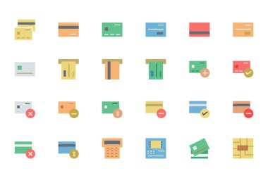 Flat Card Payment Vector Icons 1