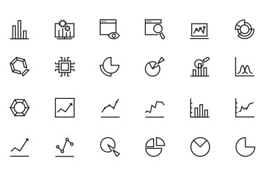 Data Analytics Line Vector Icons 1