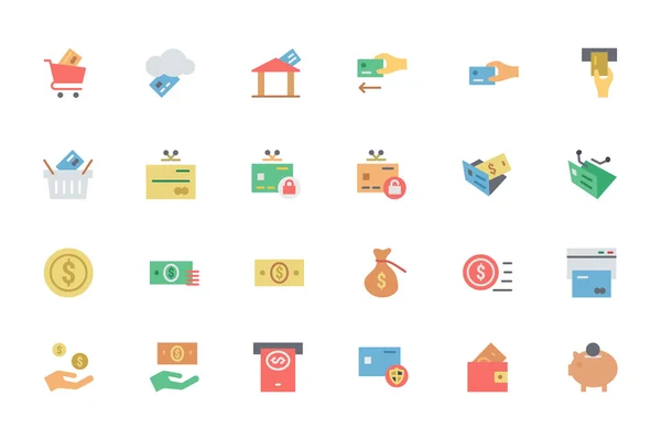 Flat Card Payment Vector Icons 3 — Stockvector