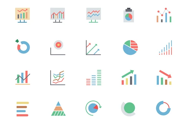 Data Analytics Colored Vector Icons 3 — Stock Vector