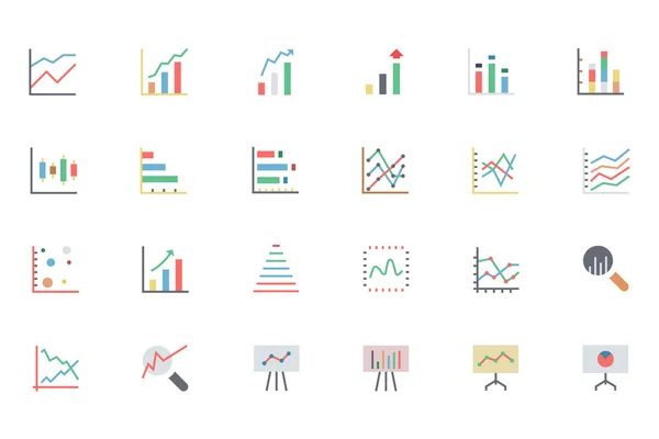 Ícones vetoriais coloridos de análise de dados 2 — Vetor de Stock