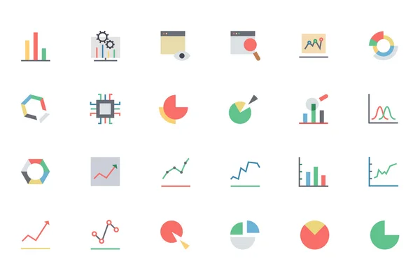 Data Analytics Colored Vector Icons 1 — Wektor stockowy